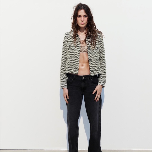Zara NWT Jewel Button Textured Jacket size L - Picture 2 of 7